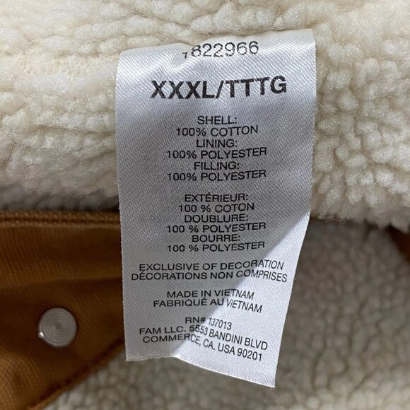 Woolrich Chore Jacket Mens 3XL Brown Canvas Sherpa Lined Corduroy Collar Barn - Picture 16 of 16